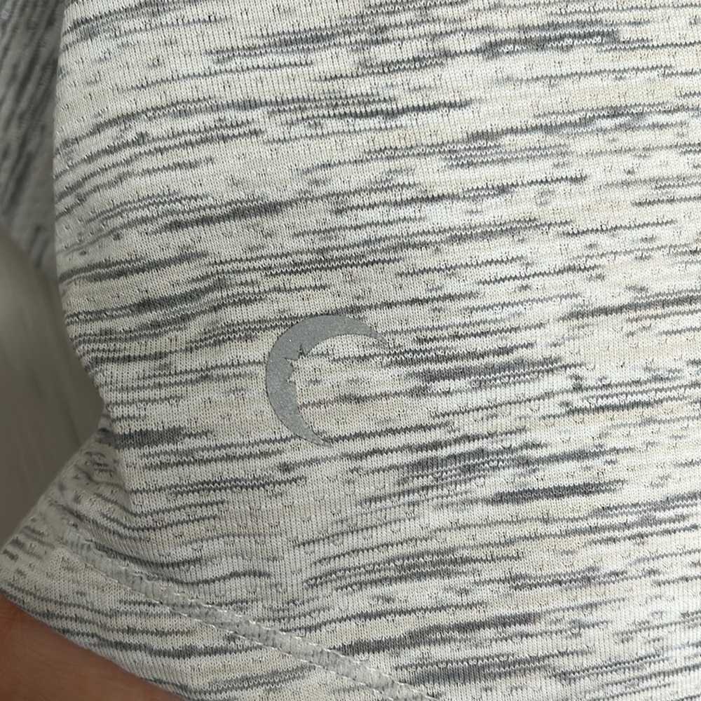 Zyia Active Ash Long Sleeve Split Open Back Top M - image 6